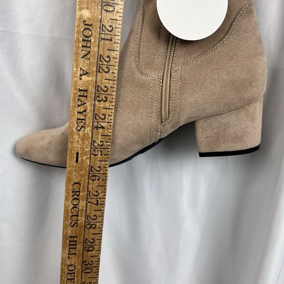 NNG Comfort Thigh High Low Block Heel Faux Suede Over The Knee Beige Boots 9.5 - Picture 2 of 8
